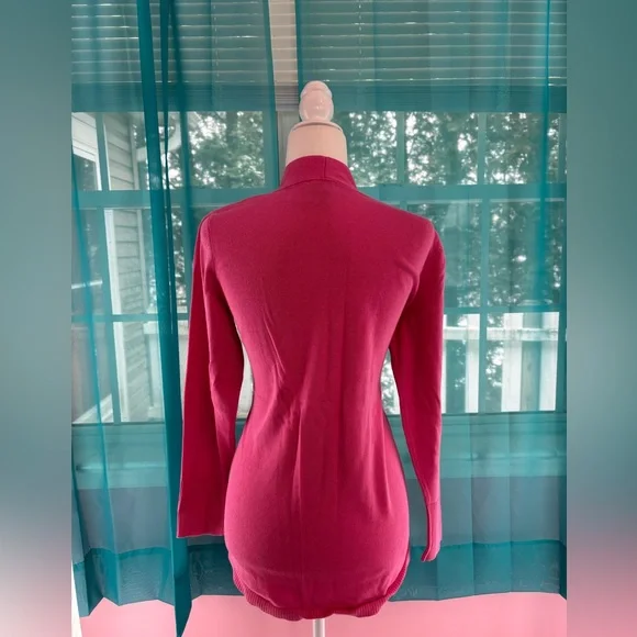 Isaac Mizrahi Size L Pink Women's Open Front Drape Long Sleeve Cardigan Sweater - Picture 3 of 5